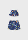 Conjunto Traje Baño Con Gorro Azul Bebe Niño Mayoral MAYORAL
