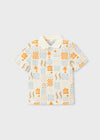 Polo M/C Estampado Nata Naranja Niño Mayoralt2 M3104 MAYORAL