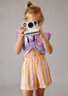 Conjunto Short Rayas Con Blusa Lila Niña Mayoral M3227 MAYORAL