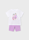 Conjunto Leggings Biker Con Blusa M/C  Lila Niña Mayoral M3731 MAYORAL
