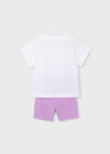 Conjunto Leggings Biker Con Blusa M/C  Lila Niña Mayoral M3731 MAYORAL