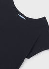 Blusa M/C Rayas Negro Junior Niña Mayoral M6008 MAYORAL