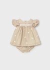 Vestido Bordado Beige Bebe Niña Mayoral M1802 MAYORAL