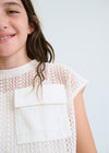 Blusa Twin Bolsillo Beige Junior Niña Mayoral M6160 MAYORAL