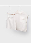 Blusa Twin Bolsillo Beige Junior Niña Mayoral M6160 MAYORAL