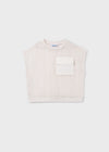Blusa Twin Bolsillo Beige Junior Niña Mayoral M6160 MAYORAL