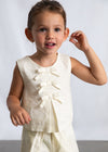 Conjunto Blusa S/M Con Pantalon Bordado Lino Niña Mayoral M3024 MAYORAL