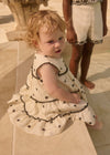 Vestido Bordado Flores Crema  Bebe Niña Abelylula M5022 ABEL Y LULA