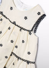 Vestido Bordado Flores Crema  Bebe Niña Abelylula M5022 ABEL Y LULA