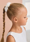 Set Pinzas Flor Tul Plisado Nata Abelylula M5467 ABEL Y LULA