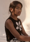 Blusa Algodon Flor Crochet Negro Niña Abelylula M5174 ABEL Y LULA