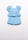 Conjunto Blusa Con Bermuda Celeste Niña Abelylula M5208 ABEL Y LULA