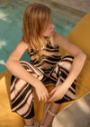 Conjunto Crochet Blusa Con Pantalon Crema-Negr Junior Niña Abelylula M5216 ABEL Y LULA