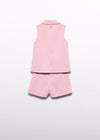 Conjunto De Vestir Bermuda Crepe Rosa Abelylula M5287 ABEL Y LULA