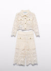 Conjunto Formal Capry Bordado Beige Niña Abelylula M5288 ABEL Y LULA