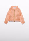 Chaqueta Cierre De Organza Flores 3D Peach Niña Abelylula M5306 ABEL Y LULA