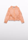 Chaqueta Cierre De Organza Flores 3D Peach Niña Abelylula M5306 ABEL Y LULA