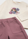 Conjunto Pants 3 Piezas Lila Bebe Niña Mayoral M2839 MAYORAL