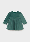 Vestido Terciopelo Plisado Verde Bebe Niña Mayoral M2902 MAYORAL