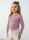 Blusa Cuello Alto Tejido Violeta Niña Mayoral M4026 MAYORAL
