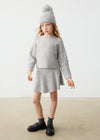 Conjunto Sueter Con Falda Tejido Perlas Gris Para Niña Mayoral M4322 MAYORAL