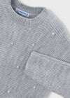 Conjunto Sueter Con Falda Tejido Perlas Gris Para Niña Mayoral M4322 MAYORAL