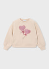 Sudadera Apliques Crema Niña Mayoral M4408 MAYORAL