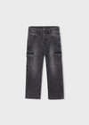 Pantalon Soft Mezclilla Cargo Gris Oscuro Niño Mayoral M4510 MAYORAL
