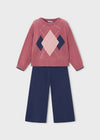 Conjunto Pantalon Y Sueter Tejido Rosa Niña Mayoral M4527 MAYORAL