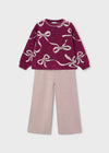 Conjunto Pantalon Y Sueter Tejido Frambruesa Niña Mayoral M4527 MAYORAL