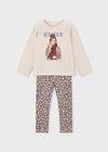 Conjunto Leggings Y Blusa Estampada Castaña Niña Mayoral M4734 MAYORAL
