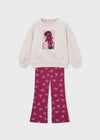 Conjunto Leggings Y Sudadera Felpa Estampad Frambruesa Niña Mayoral M4738 MAYORAL