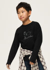 Playera M/L Mini Print Negro Junior Niño Mayoral  M7048 MAYORAL