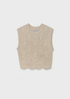 Chaleco Tejido Beige Junior Niña Mayoral M7347 MAYORAL