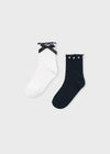 Calcetines Set 2 Piezas Negro Niña Mayoral  M10291 MAYORAL