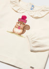Conjunto Blusa M/L Vestir Crd-Frambrueza Con Pantalon Vestir Nuez Bebe Niña Mayoral  M2089 MAYORAL