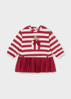 Vestido Rayas Combinado Felpa Rojo Bebe Niña Mayoral M2901 MAYORAL