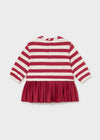 Vestido Rayas Combinado Felpa Rojo Bebe Niña Mayoral M2901 MAYORAL