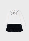 Conjunto Falda Y Blusa M/L Tercioafelpado Strass Negro Para Niña Mayoral  M4936 MAYORAL