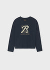 Playera M/L Embossed Azul Junior Niño Mayoral  M7043 MAYORAL
