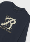 Playera M/L Embossed Azul Junior Niño Mayoral  M7043 MAYORAL