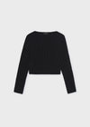 Blusa M/L Tejido Rayas Negro Junior Niña Mayoral  M7066 MAYORAL