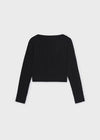 Blusa M/L Tejido Rayas Negro Junior Niña Mayoral  M7066 MAYORAL