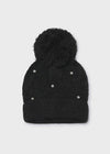 Gorro Tejido Perlas Negro Niña Mayoral  M10308 MAYORAL