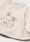Conjunto 2 Blusas M/L Con Pantalon Punto Pana Malva Recien Nacida Niña Mayoral  M2083 MAYORAL