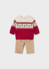 Conjunto Pantalon Con Sueter Rojo Recien Nacido Niño Mayoral  M2532 MAYORAL
