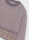Sueter Jacquard Geometrico Lavanda Junior Niña Mayoral M7334 MAYORAL
