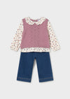 Conjunto Pantalon Chaleco Tejido Violeta Bebe Niña Mayoral M2536 MAYORAL