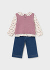Conjunto Pantalon Chaleco Tejido Violeta Bebe Niña Mayoral M2536 MAYORAL