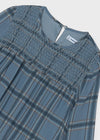 Blusa Gasa Nido De Abeja Azul Junior Niña Mayoral M7121 MAYORAL